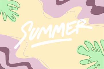 Hello Summer banner. Summer Time Wallpaper. Summer vector Lettering text.
