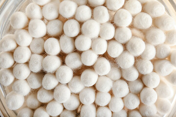 Cotton swabs as background, closeup