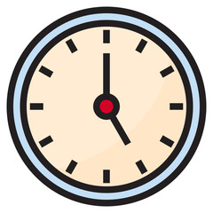 Clock color line style icon