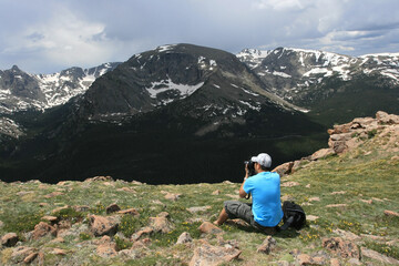 Fototapeta premium Photographer photo rocky mountain in spring