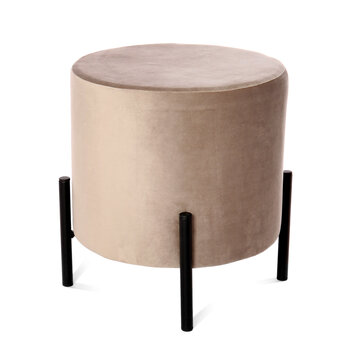 Stylish pouf on white background