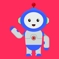 cute robot icon illustration vector graphic