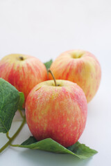 Close up of fresh apple on white background 