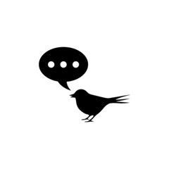Bird with speech bubble icon isolated on white background