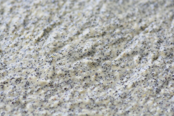 Close up a prebaked Poppy Seed Cake