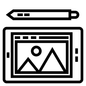 Graphic teblet outline style icon
