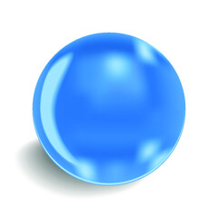 Blue glass ball isolated on a white background