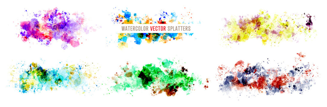 watercolor splashes for title background