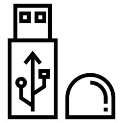 Flashdrive outline style icon
