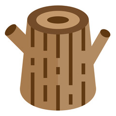 Log flat style icon