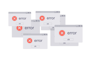 Errors on white background illustration.