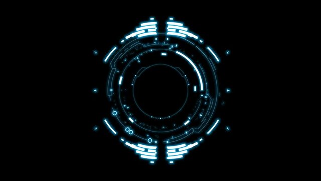 Futuristic Hud Target with Computer Data Screen. Futuristic Element User Interface Navigation Compass System. Digital UI and Sci-fi circular with alpha channel.