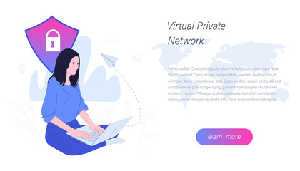 Virtual private network vector illustration on white background