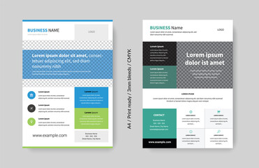 A4 business flyer layouts, clean and editable corporate graphic templates, marketing leaflets, brochure, book cover, minimal design idea, annual booklet concept