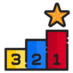 Podium color line style icon