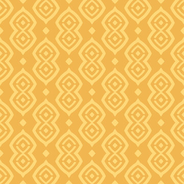 Mosaic background pattern with simple geometric ornament on a yellow background, wallpaper. Seamless pattern, texture. Vector image