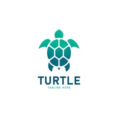 Obraz premium Vector Logo Illustration Turtle Gradient Colorful Style.