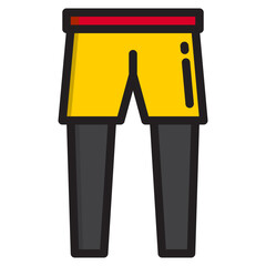 Running pants color line style icon