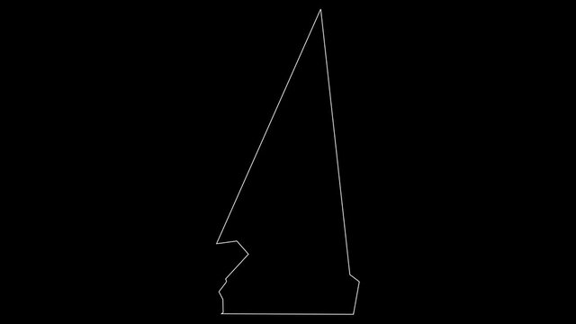 Hodh Ech Chargui Mauritania region map outline animation