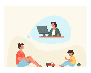 A mother on maternity leave dreams of going to work.