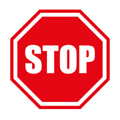 Obraz premium Stop traffic sign, red vector illustration for apps and webdesign
