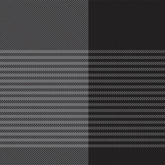 Black and White Asymmetric Plaid textured Seamless Pattern