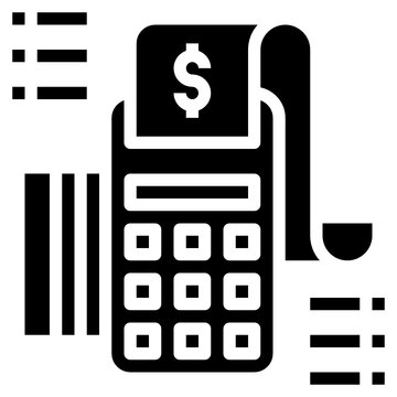 black pos terminal with dollar sign clip art preview
