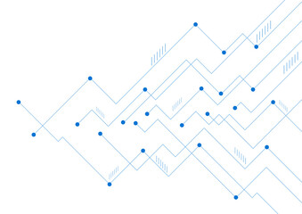 Blue minimal lines abstract circuit board background. Vector banner design