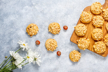 Homemade delicious organic hazelnut cookies.