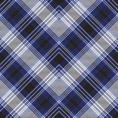 Blue Chevron Plaid Tartan textured Seamless Pattern Design