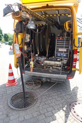 Technikwagen für die Untersuchung von Abwasserrohren