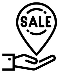 Location sale outline style icon