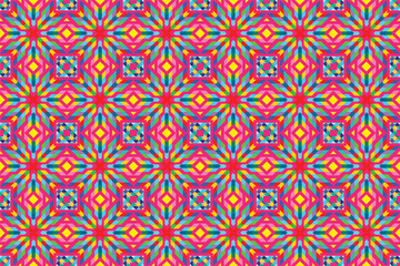 Seamless pattern repeating design with geometric shapes.