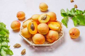 Organic sweet juicy apricot fruits.