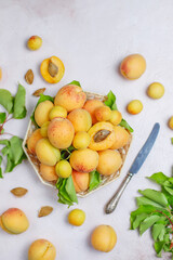 Organic sweet juicy apricot fruits.