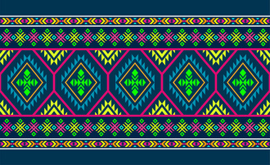 Seamless pattern repeating design with geometric shapes.