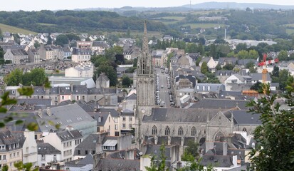La ville de Quimper et son église Saint-Mathieu en Finistère Cornouaille Bretagne France