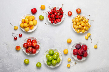 Fresh summer fruits and berries.