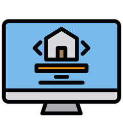 Real estate color line style icon