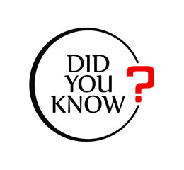 did you know sign on white background	