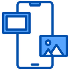 Obraz premium Camera roll blue style icon