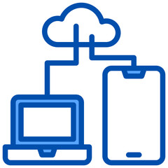 Cloud data blue style icon