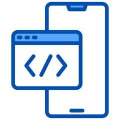 Obraz premium Coding blue style icon