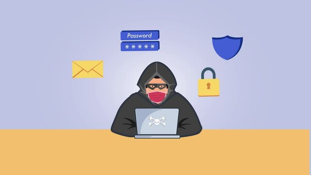 Unknown man stealing data from the email