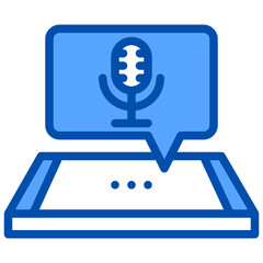 Microphone blue style icon