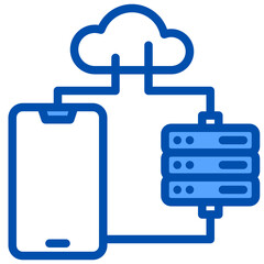 Server blue style icon