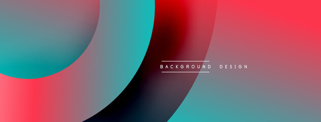 Abstract overlapping lines and circles geometric background with gradient colors