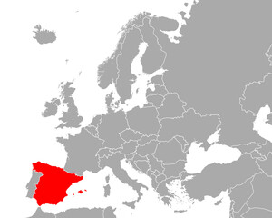 Fototapeta na wymiar Karte von Spanien in Europa