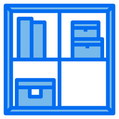 Cabinet blue line icon