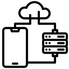 Server outline style icon